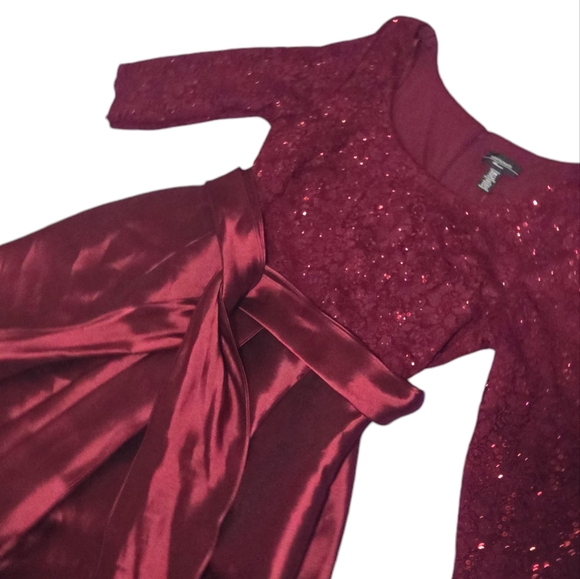R & M Richards Dresses & Skirts - R&M Richards Merlot High-Low Sequin Dress - Size 20W NWT